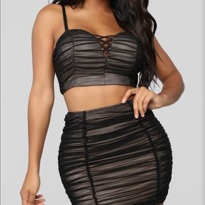 Never In A Ruche Skirt Set - Black